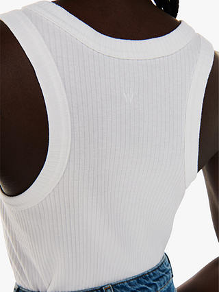 Whistles Ultimate Ribbed Scoop Neck Vest, White