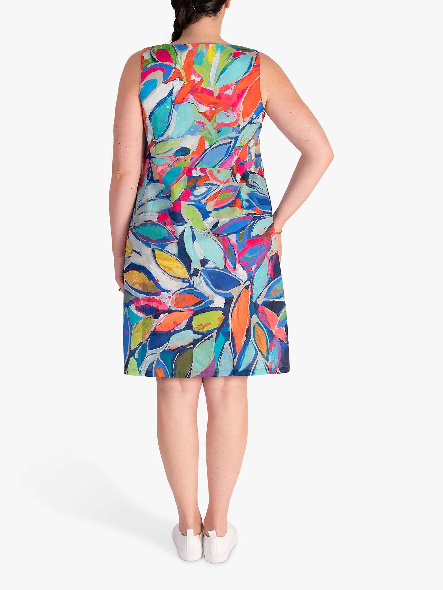 Buy chescan Leaf Print Cotton Bubble Dress, Blue/Multi Online at johnlewis.com