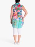 chesca Curve Floral Tunic Dress, Aqua/Multi