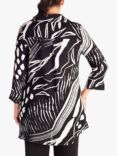 chesca Button Front Abstract Print Blouse, Black/White