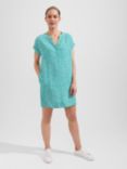 Hobbs Cindy Floral Mini Tunic Dress, Aruba Green