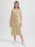 Hobbs Hatty Abstract Print Jersey Midi Dress, Mid Olive/Ivory