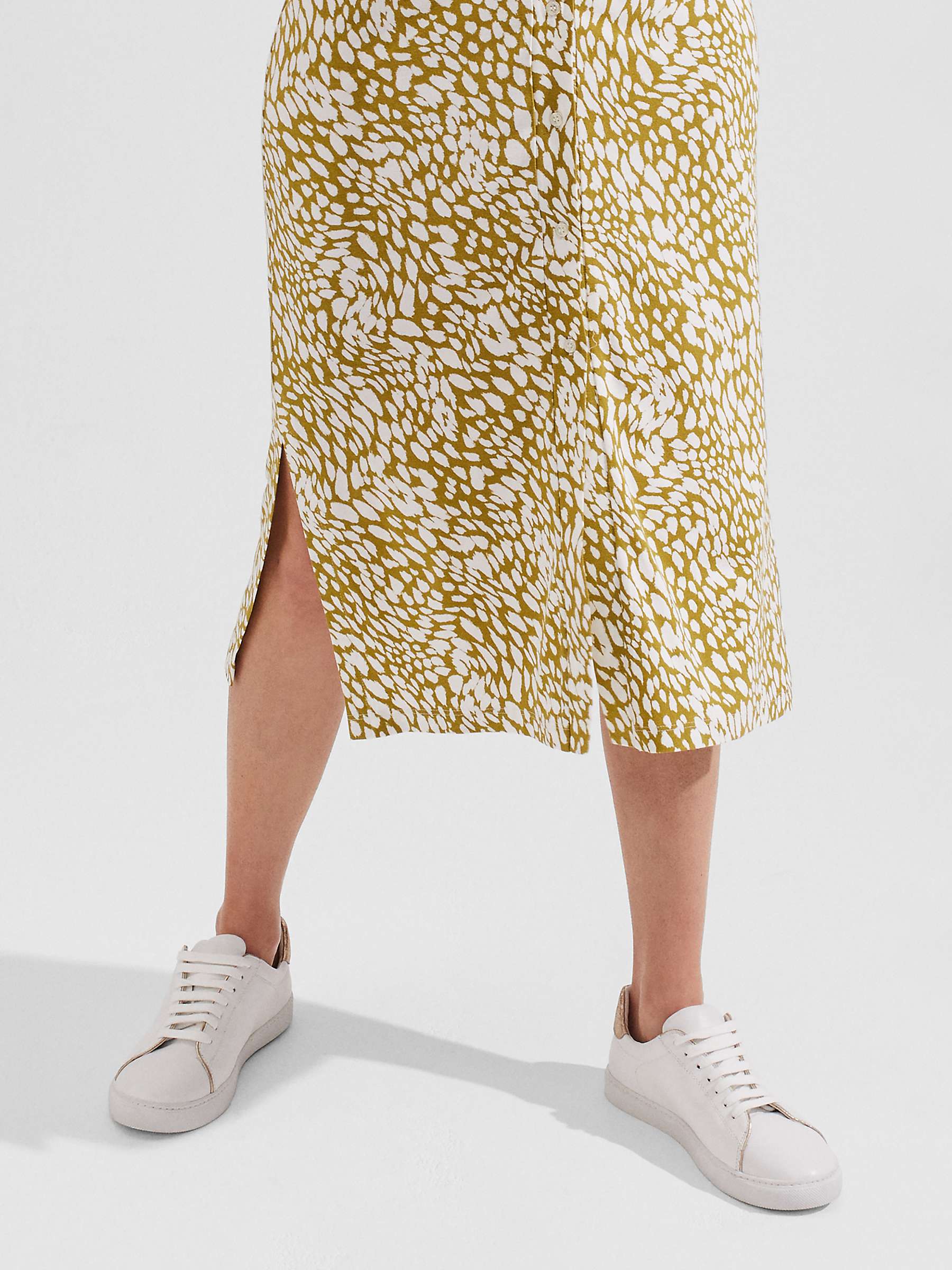 Buy Hobbs Hatty Abstract Print Jersey Midi Dress, Mid Olive/Ivory Online at johnlewis.com