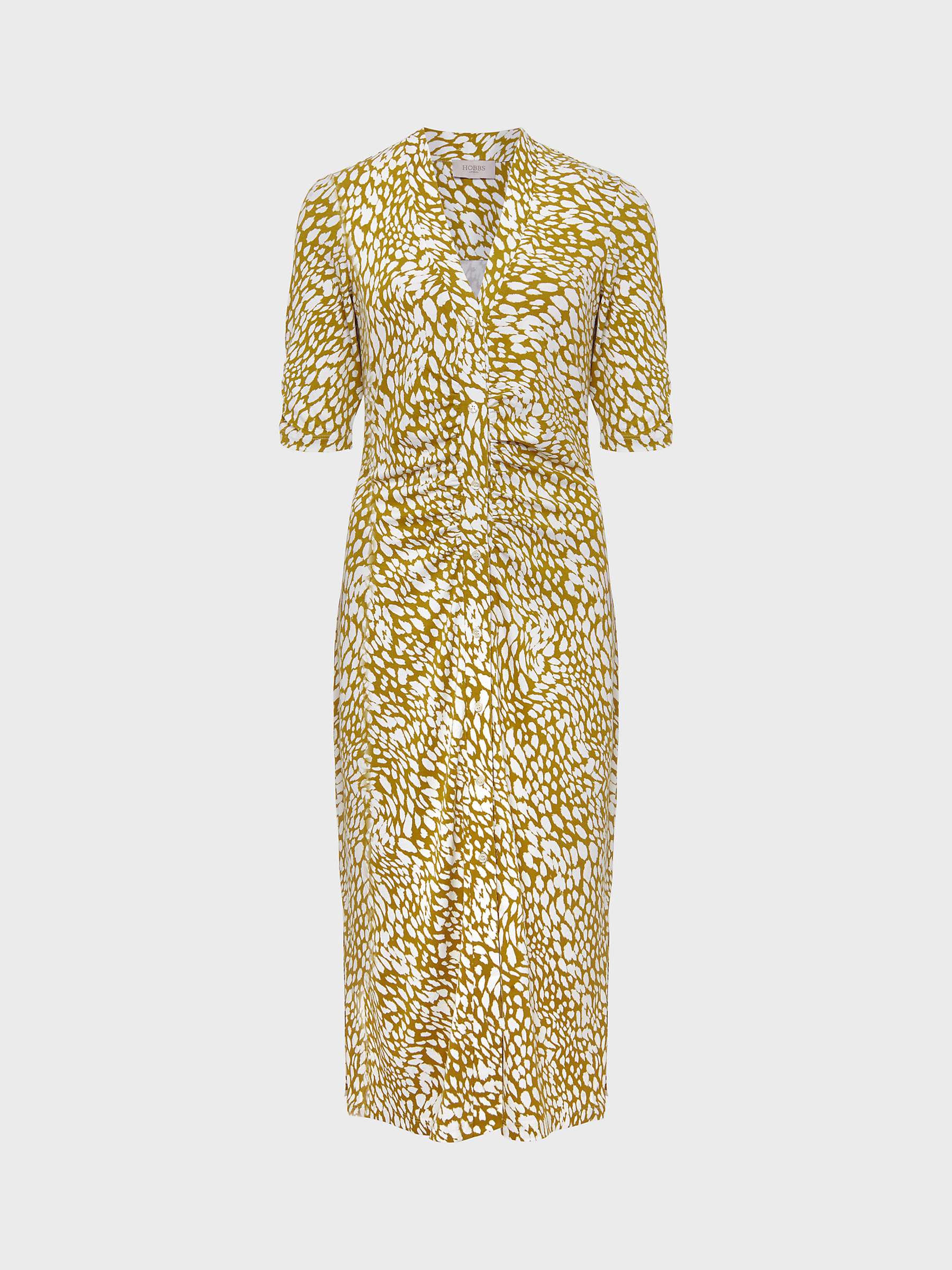 Buy Hobbs Hatty Abstract Print Jersey Midi Dress, Mid Olive/Ivory Online at johnlewis.com