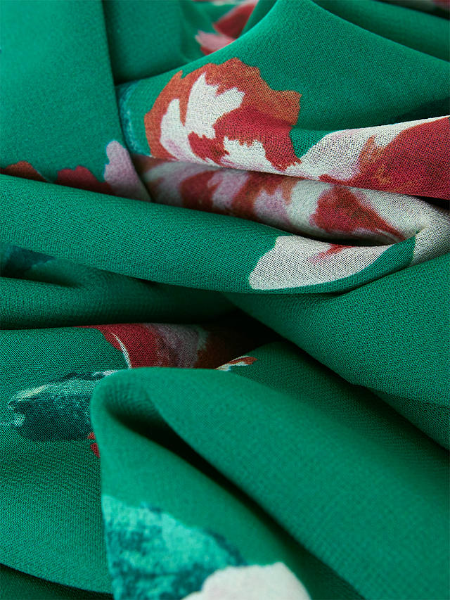Hobbs Carly Floral Midi Skirt, Green at John Lewis & Partners