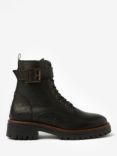 Barbour Heidi Lace Up Leather Commando Boots, Black