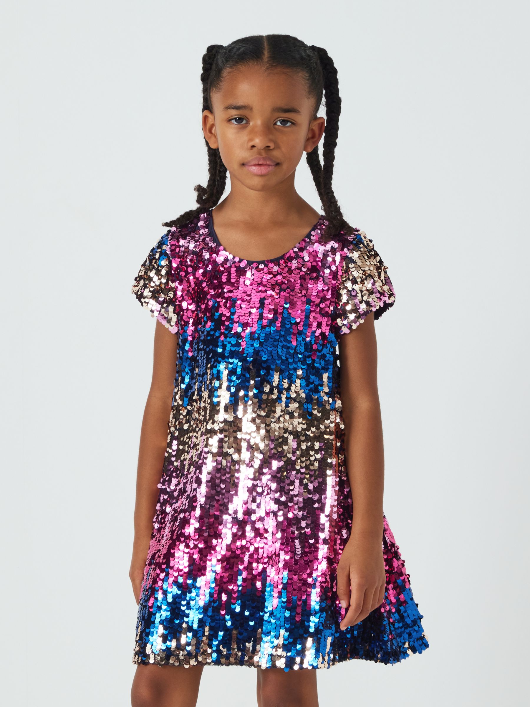 John Lewis Kids' Ombre Sequin Party Dress, Multi at John Lewis & Partners