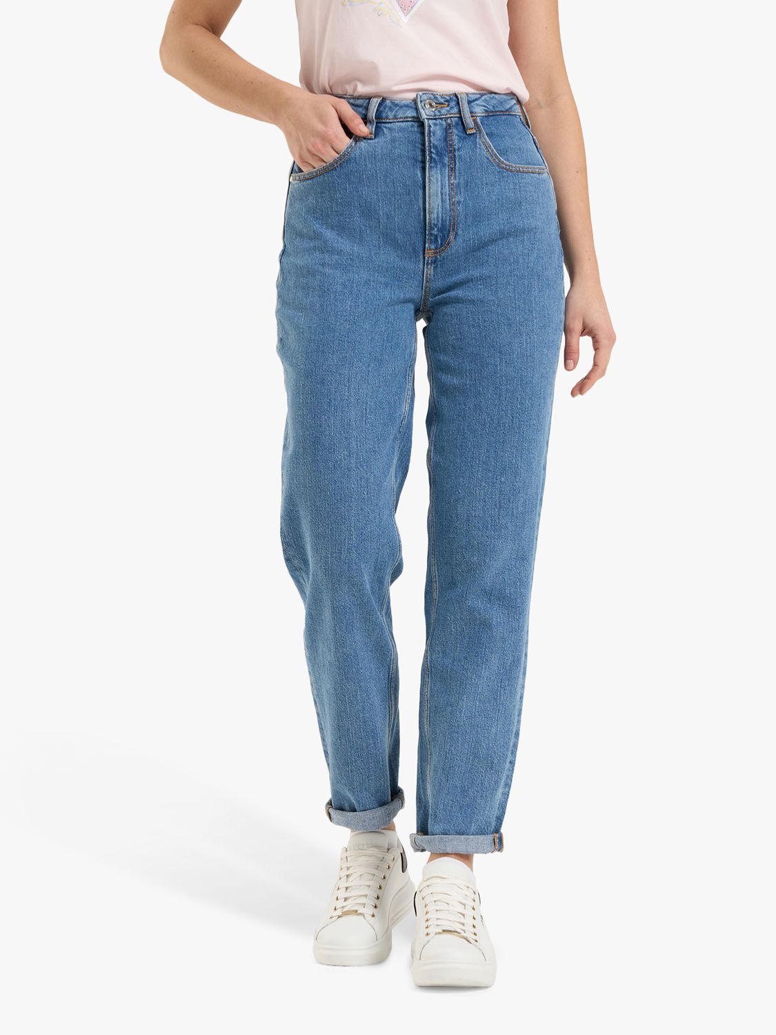 GUESS Mom Demin Jeans, Authentic Mid at John Lewis & Partners