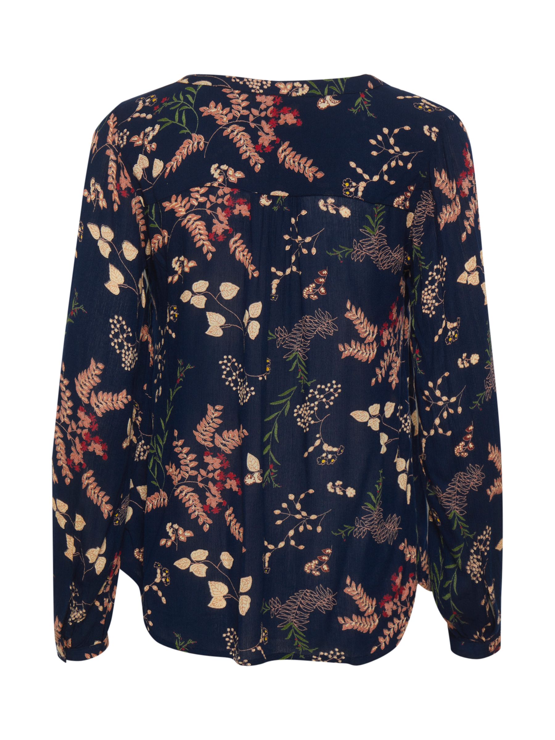 KAFFE Kahelen Amber Floral Blouse, Midnight Marine/Multi