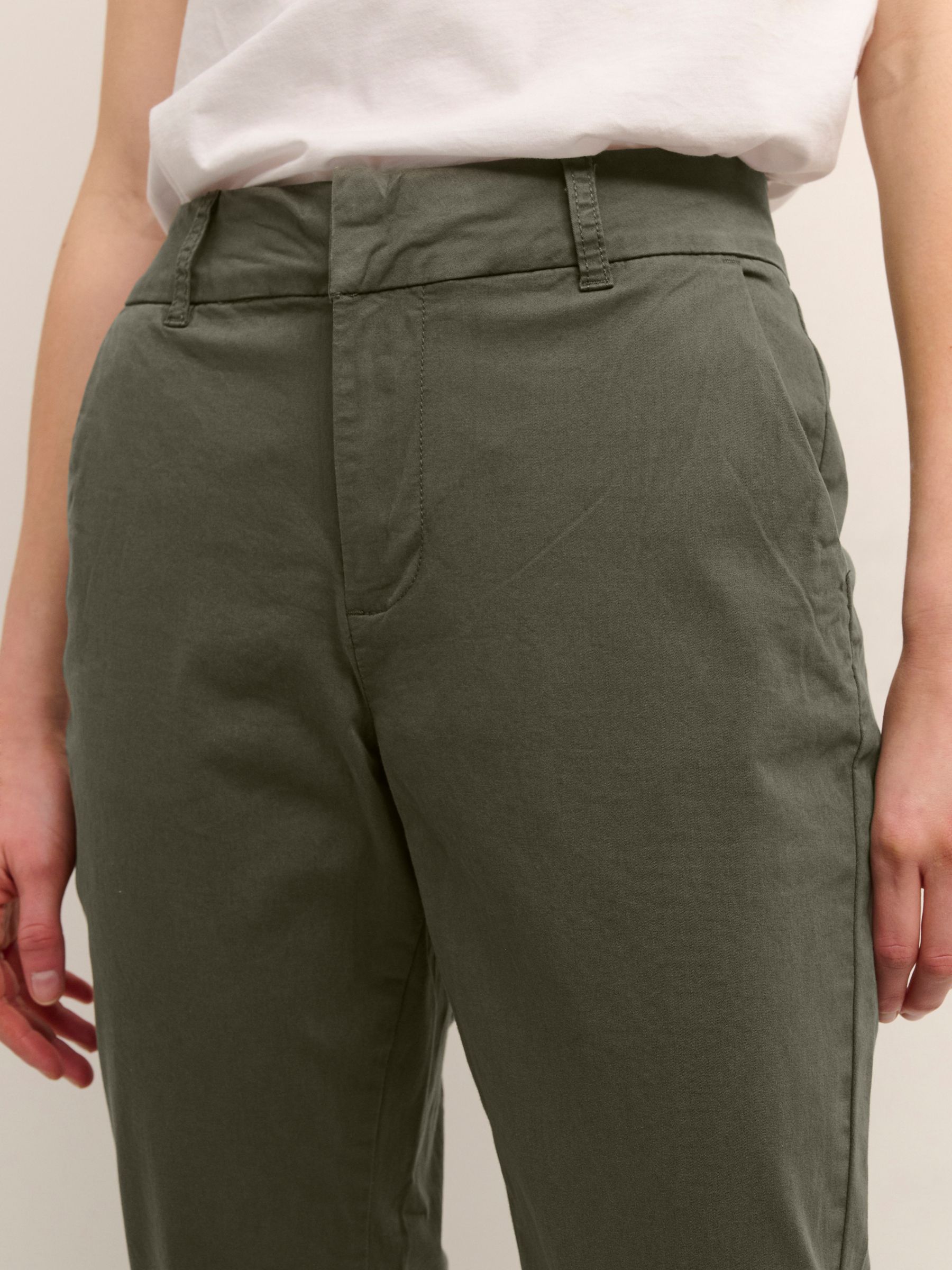 KAFFE Mette Cropped Trousers, Grape Leaf at John Lewis & Partners