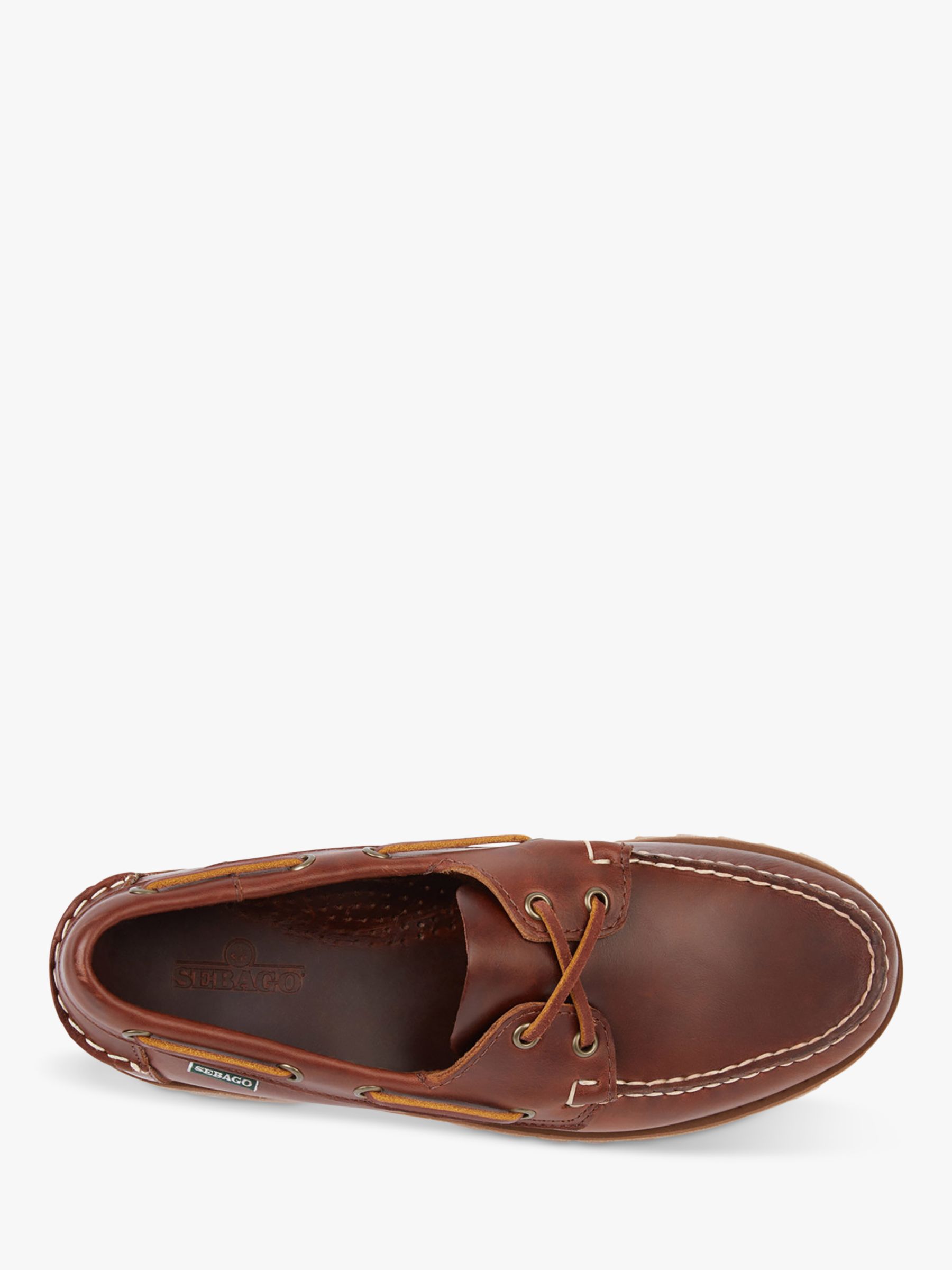 Sebago Ranger Waxy Leather Boat Shoes, Brown, 7