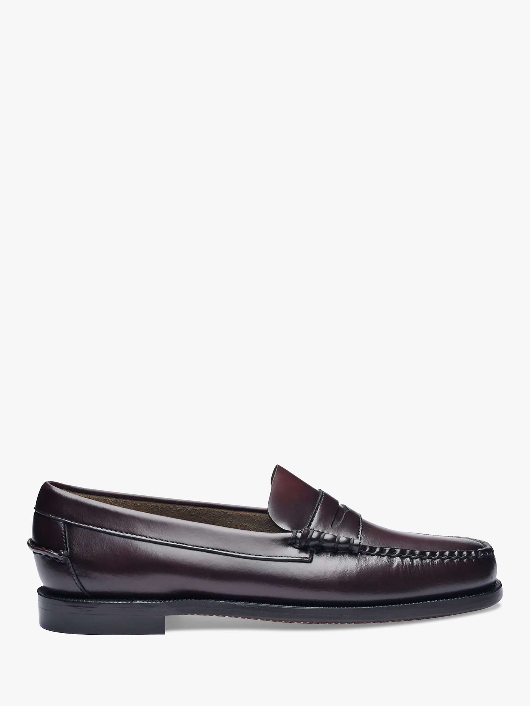 Buy Sebago Dan Classic Leather Loafers, Brown Burgundy Online at johnlewis.com