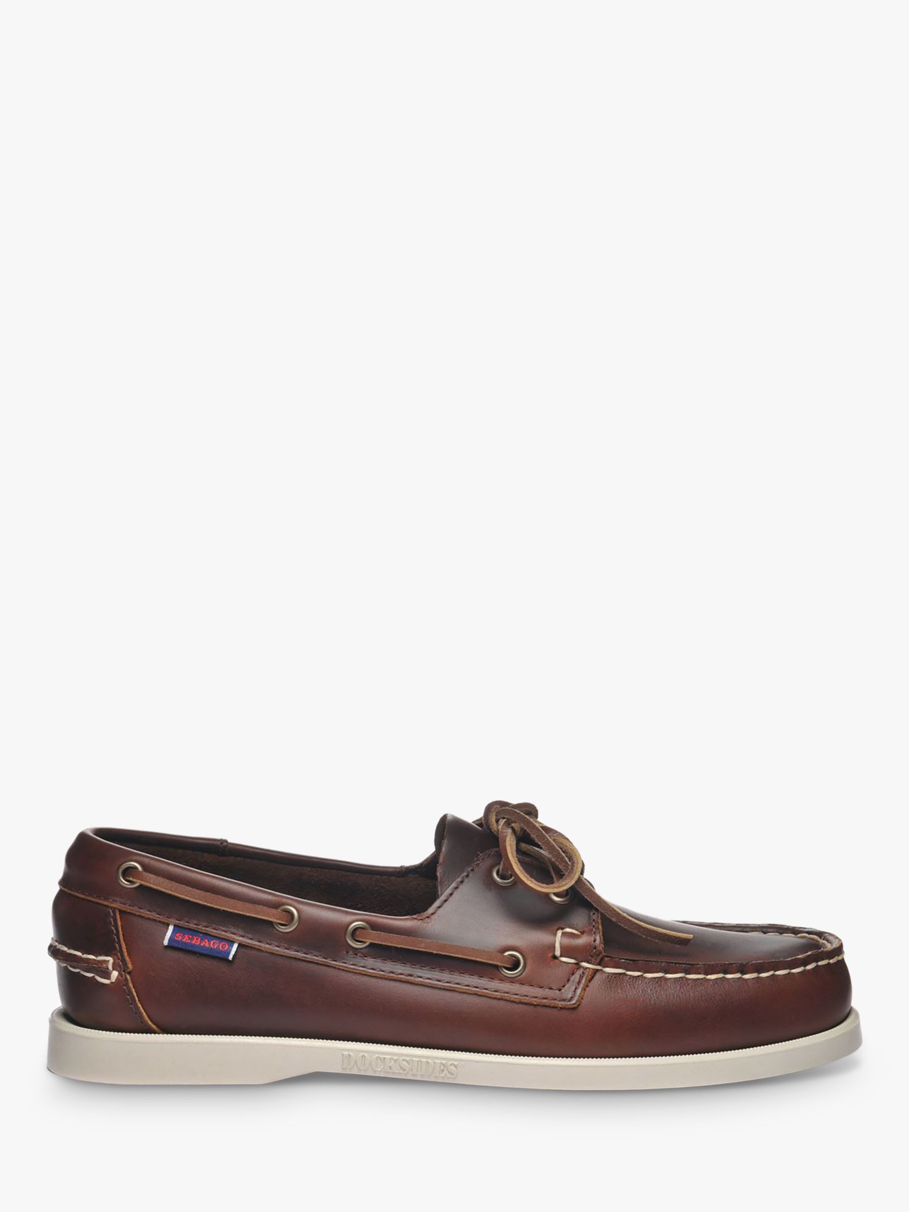 Sebago Docksides FGL Leather Boat Shoes, Brown, 7