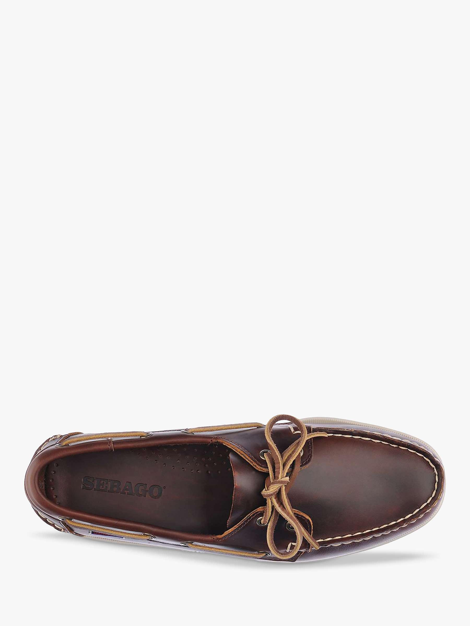 Buy Sebago Docksides FGL Leather Boat Shoes, Brown Online at johnlewis.com
