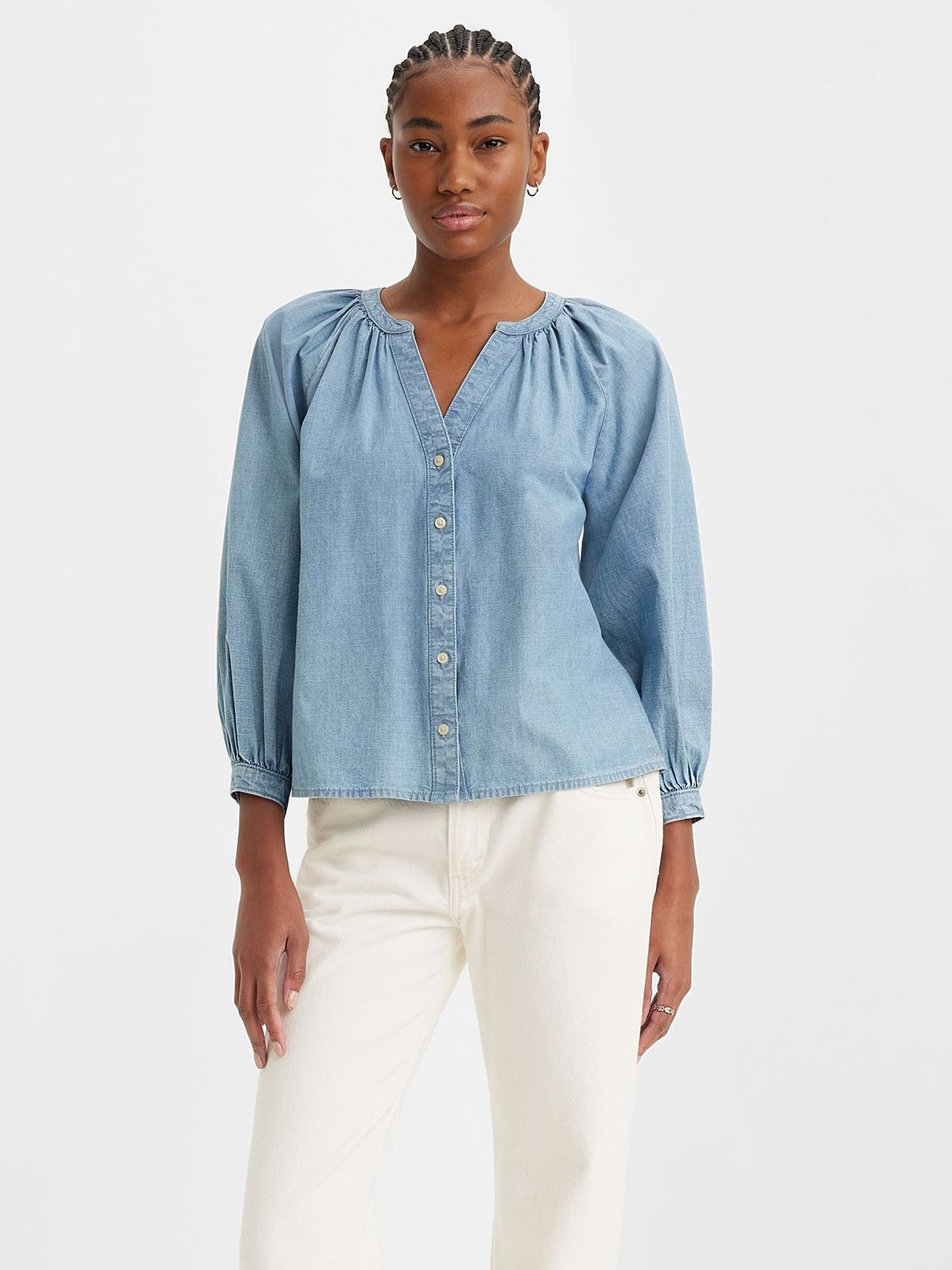 Levi's Lainey Denim Shirt, Keep It Weird at John Lewis & Partners