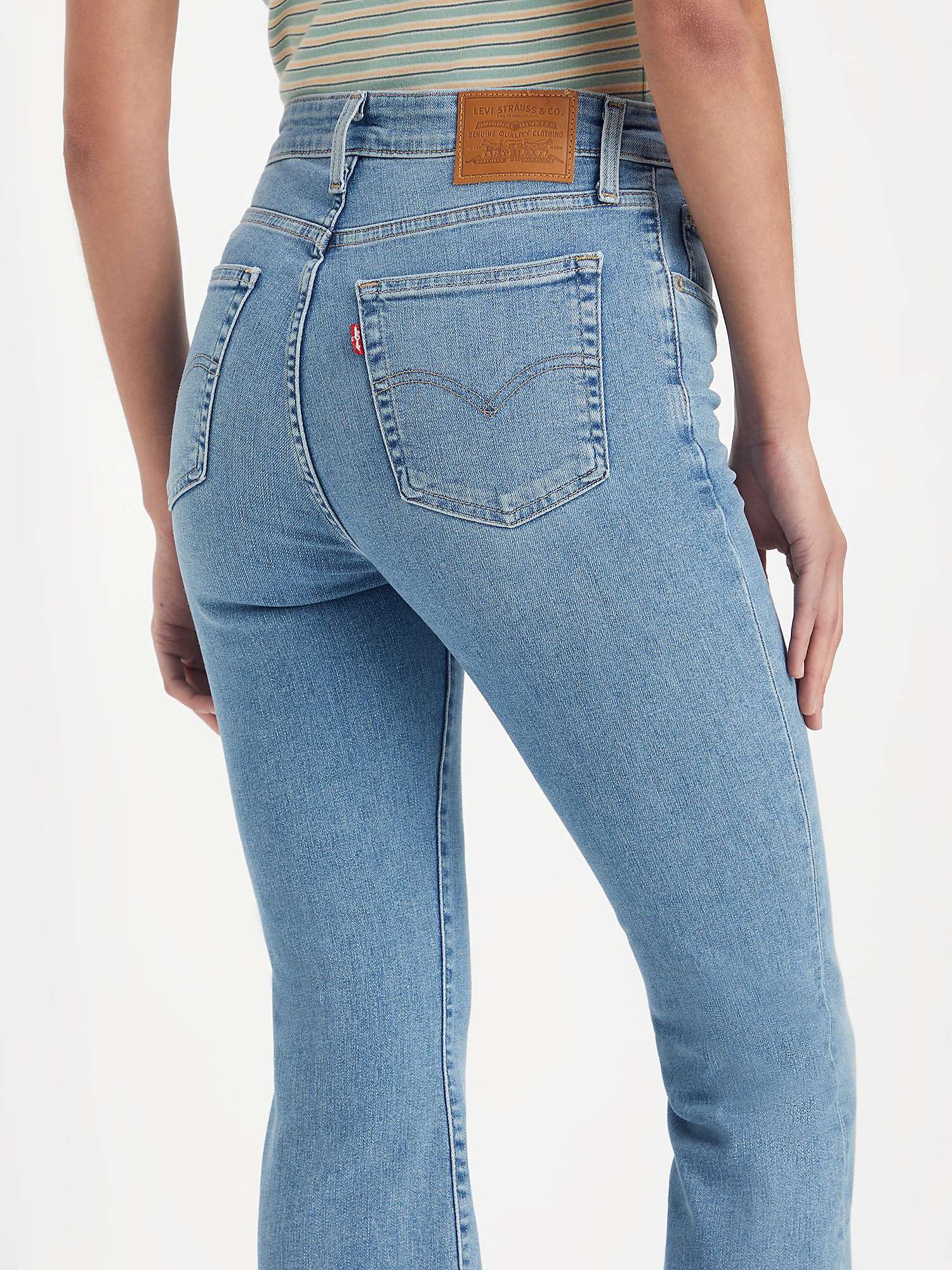 Levi's 726 High Rise Flared Jeans, Blue Wave Light at John Lewis & Partners