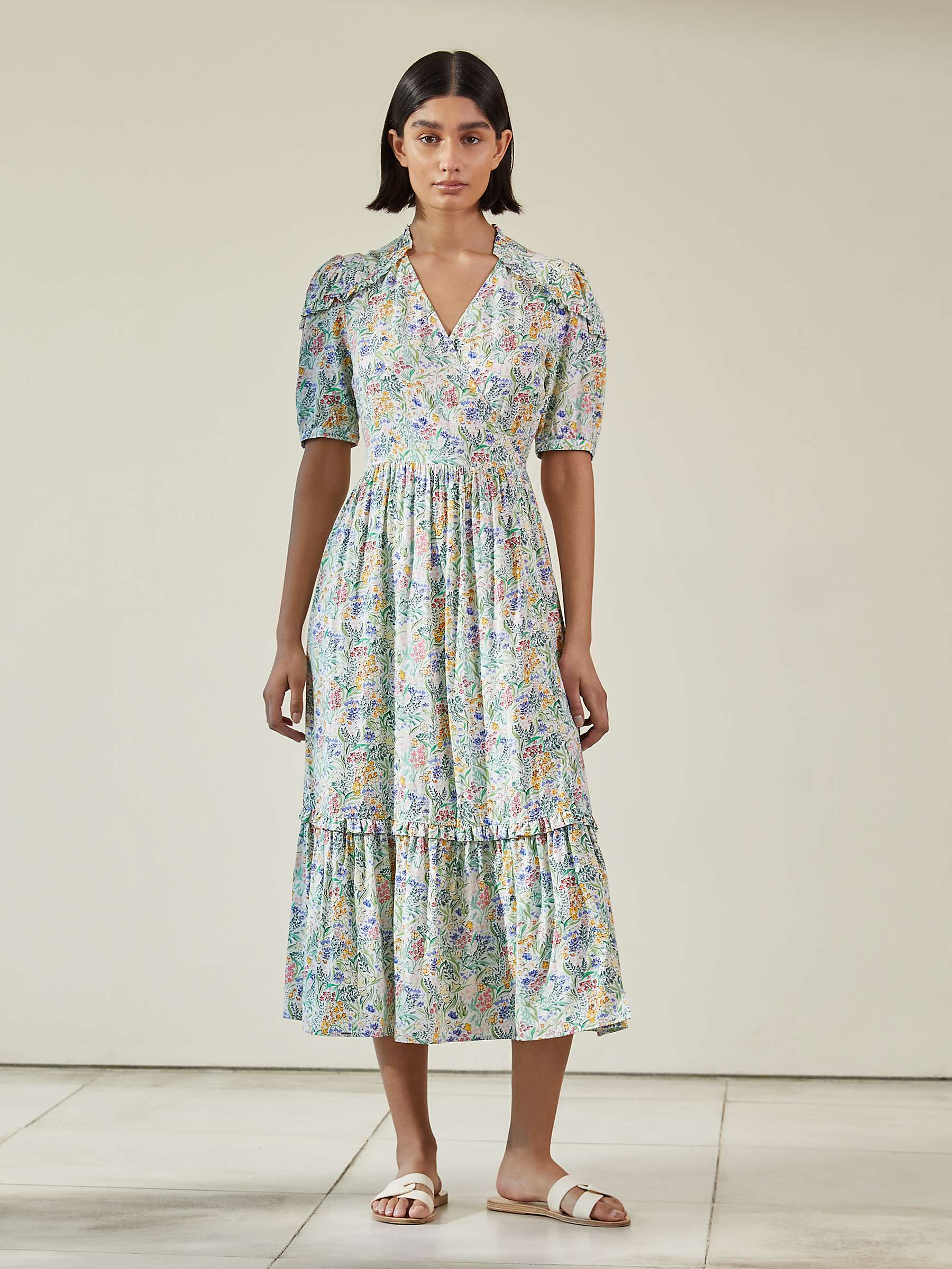 Buy Albaray Painted Meadow Wrap Midi Dress, Multi Online at johnlewis.com