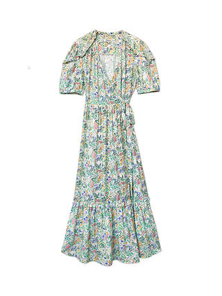 Albaray Painted Meadow Wrap Midi Dress, Multi