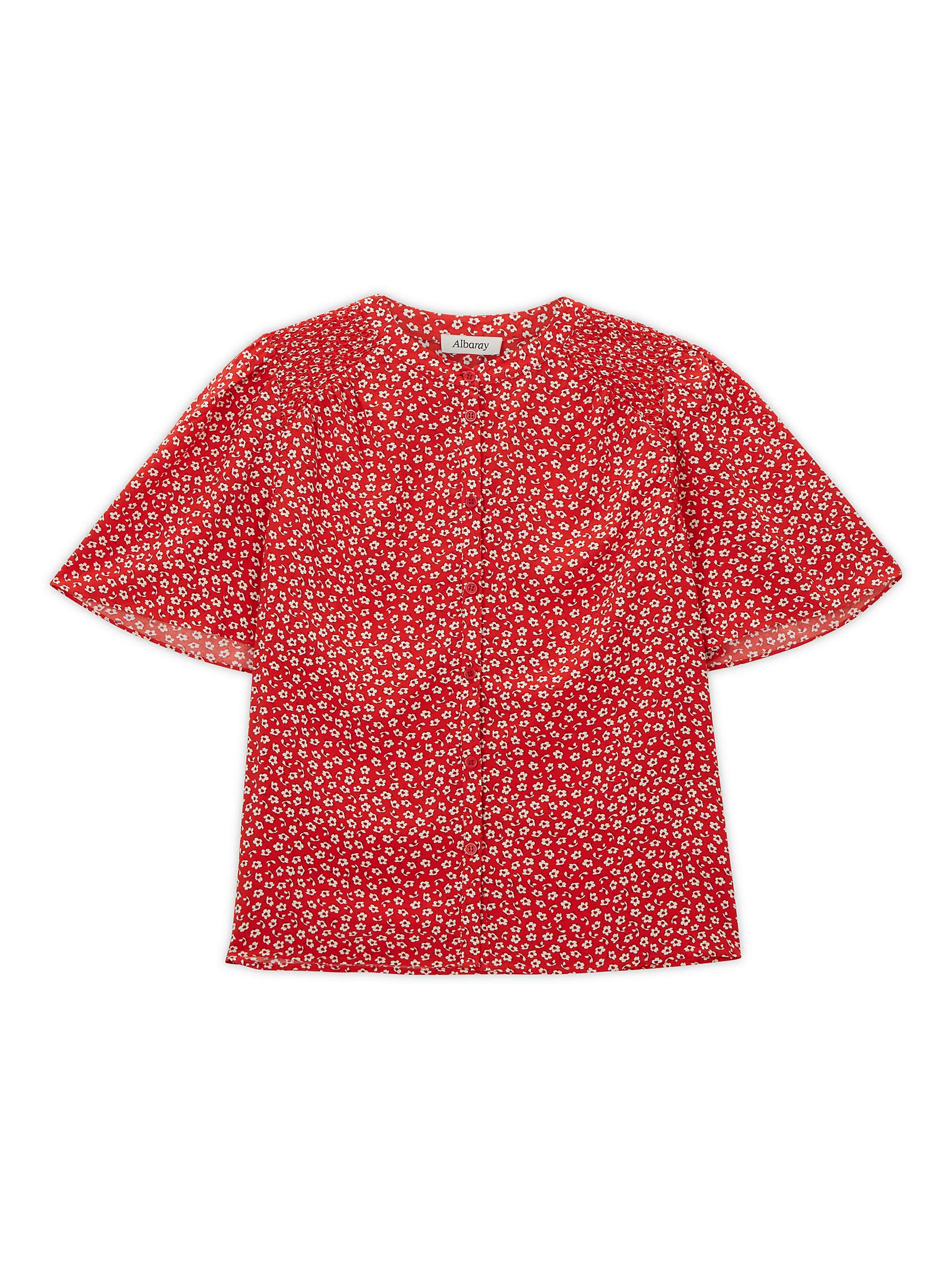 Buy Albaray Floating Floral Shirt, Red Online at johnlewis.com