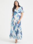 Scarlett & Jo Curve Isabelle Maxi Dress, Ivory/Blue