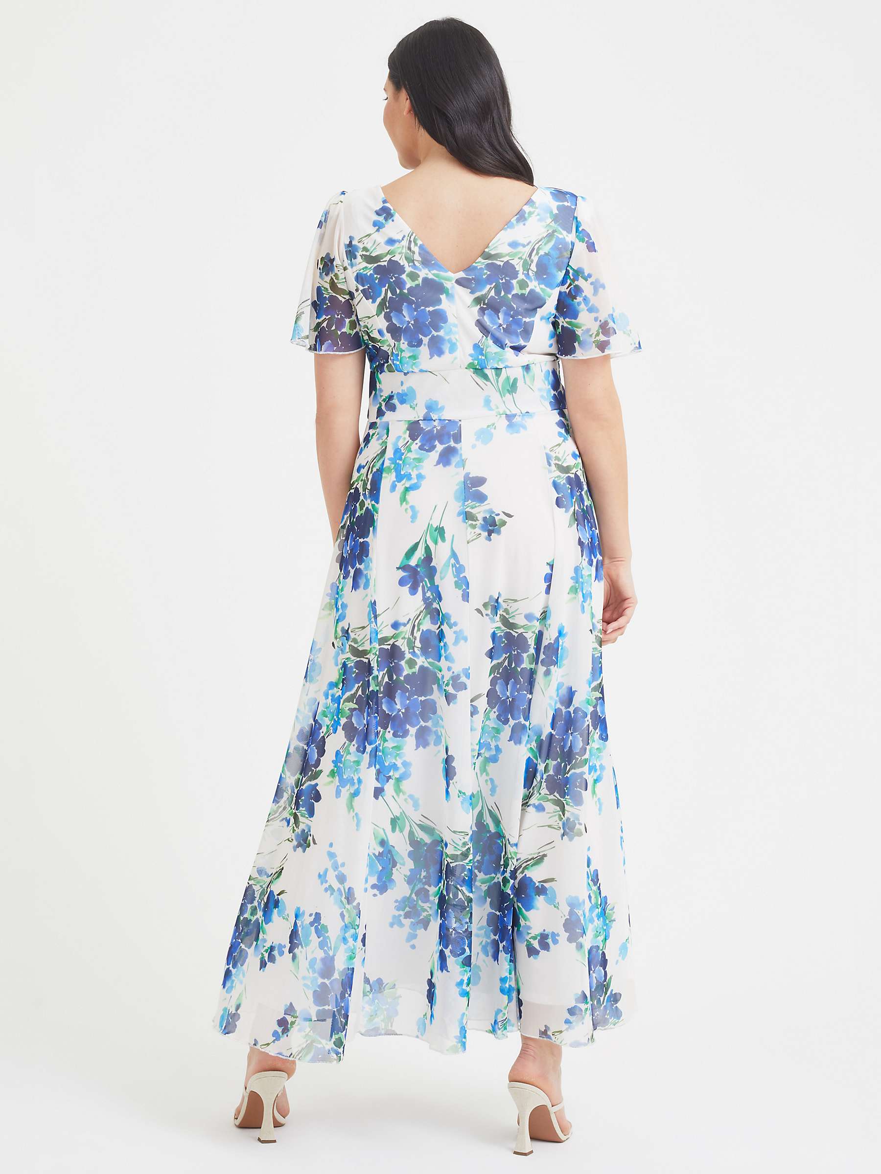 Buy Scarlett & Jo Curve Isabelle Maxi Dress, Ivory/Blue Online at johnlewis.com