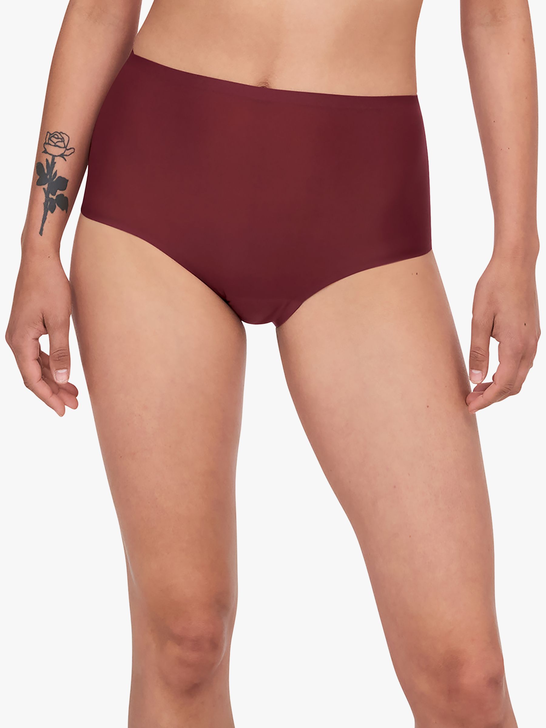 Chantelle Soft Stretch High Waisted Knickers, Mahogany, One Size