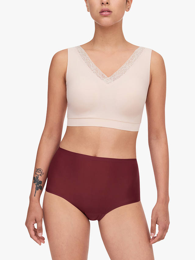 Chantelle Soft Stretch High Waisted Knickers, Mahogany