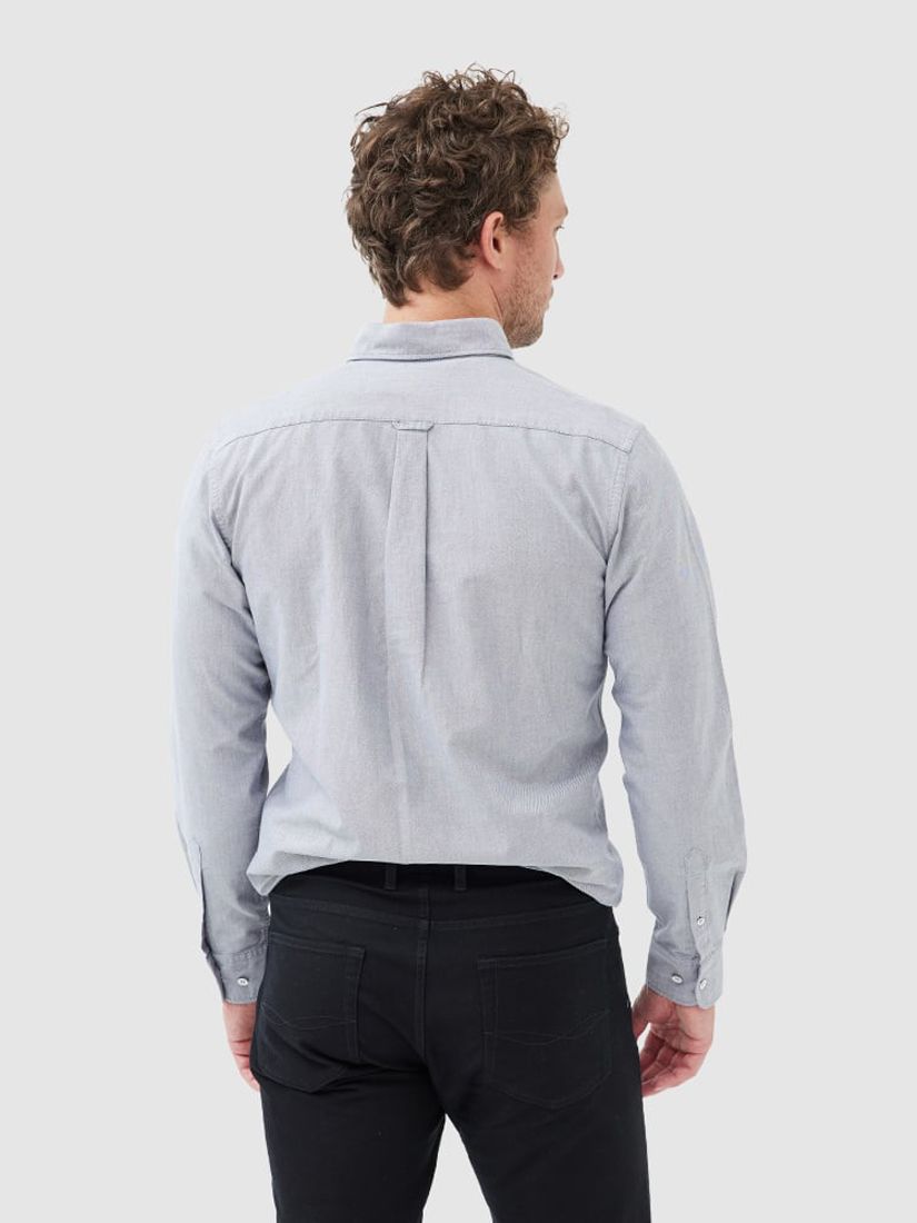 Rodd & Gunn Gunn Oxford Cotton Slim Fit Long Sleeve Shirt, Tarmac, XS