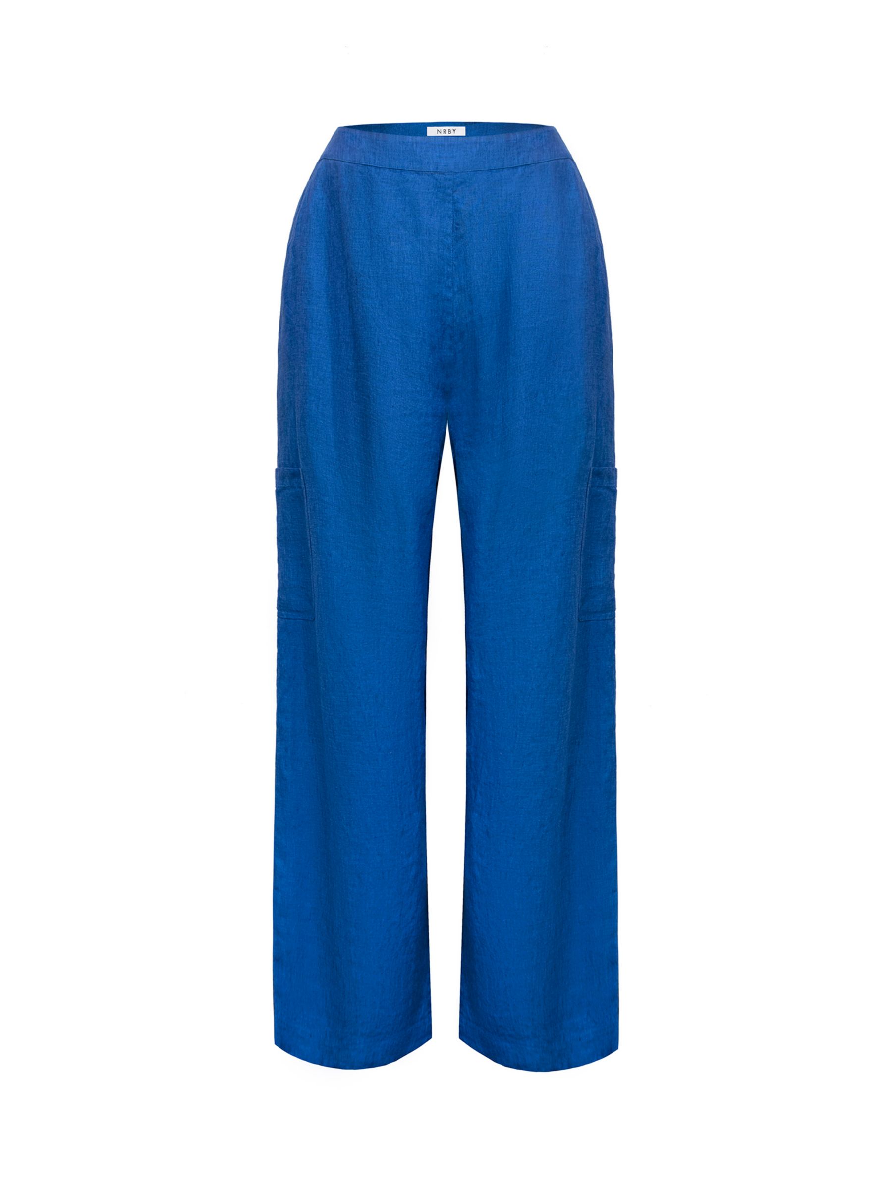 NRBY Thea Wide Leg Cargo Trousers, Indigo Blue, XS
