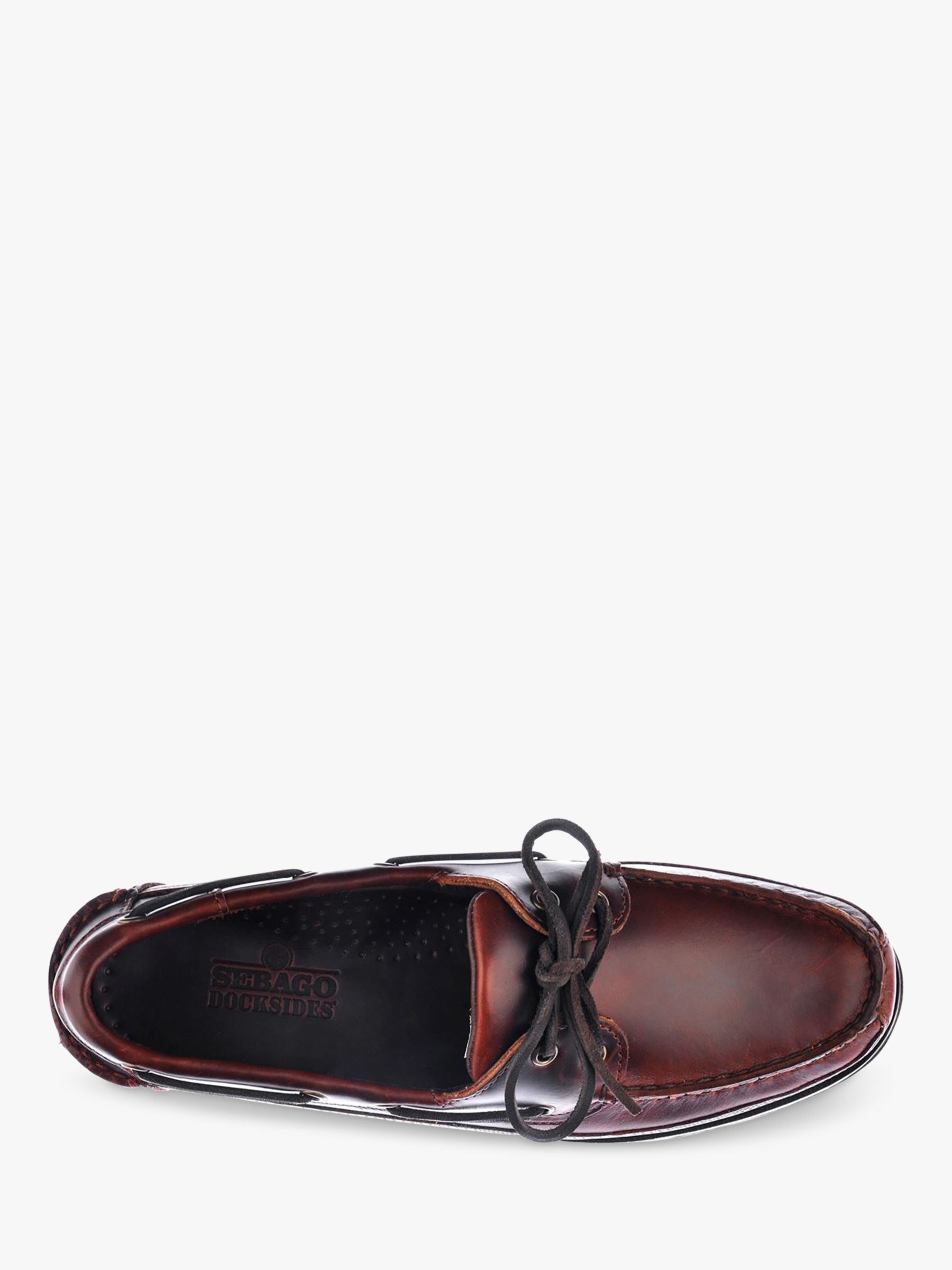 Sebago Schooner Waxed Leather Boat Shoes, Brown Gum, 7