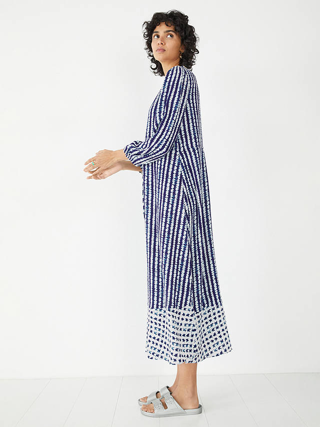 hush Kiera Shibori Stripe Midi Dress, Navy