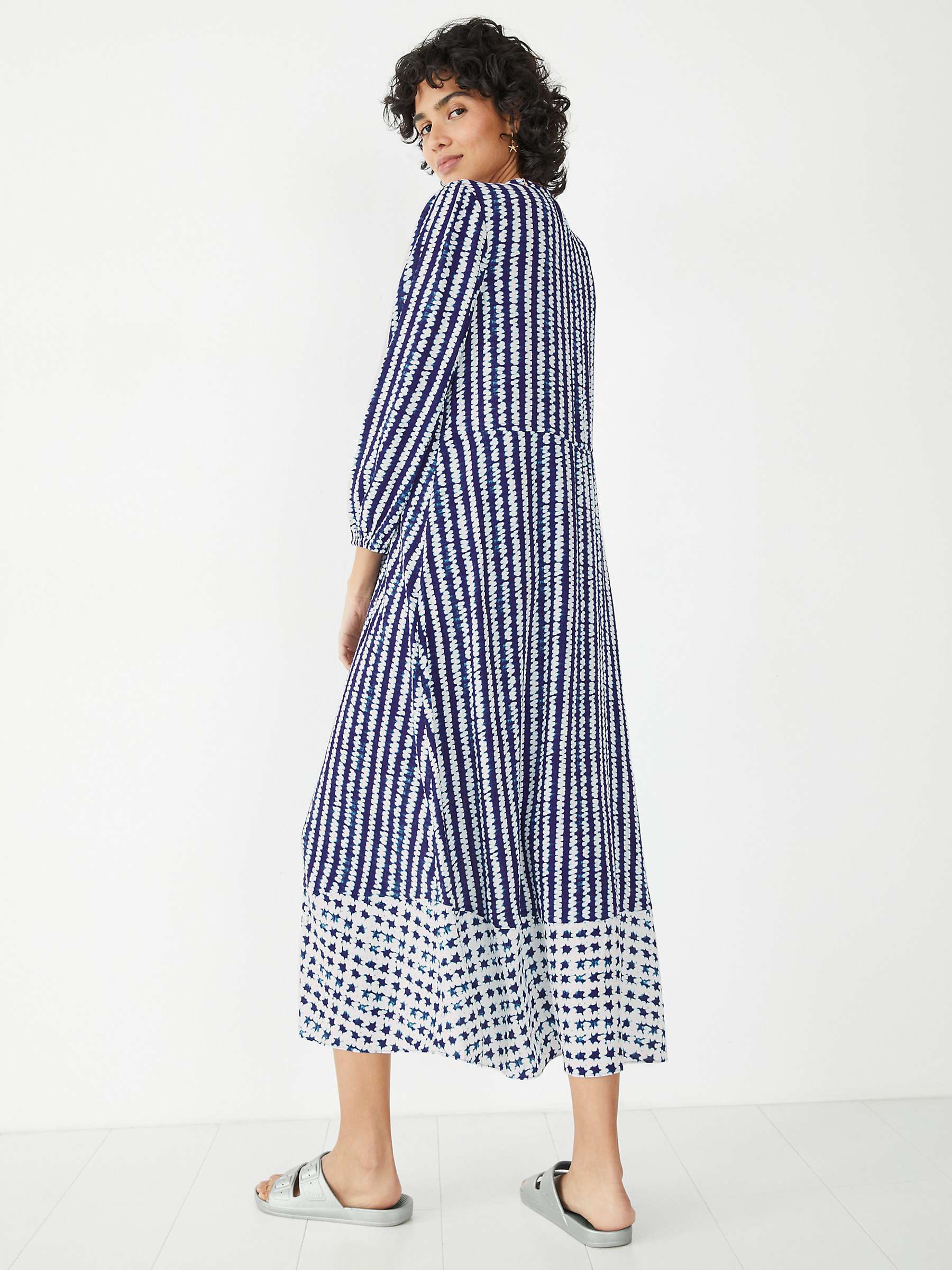 Buy hush Kiera Shibori Stripe Midi Dress, Navy Online at johnlewis.com