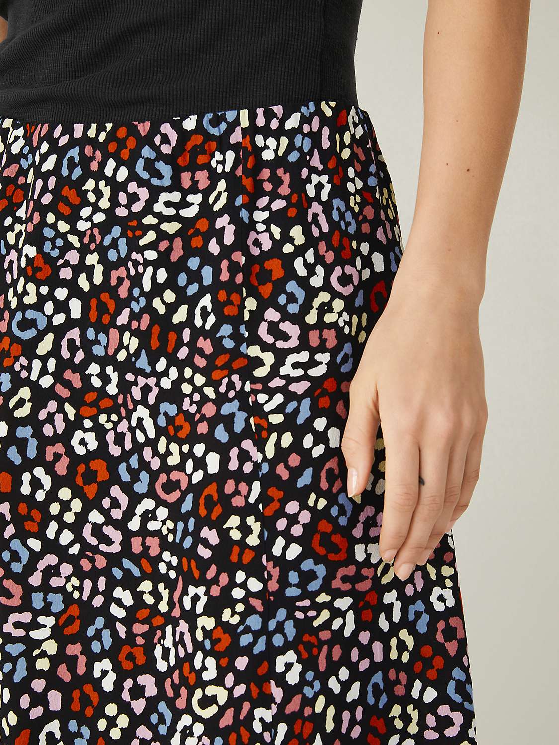 Buy HUSH Kourtney Midi Skirt, Black/Multi Online at johnlewis.com