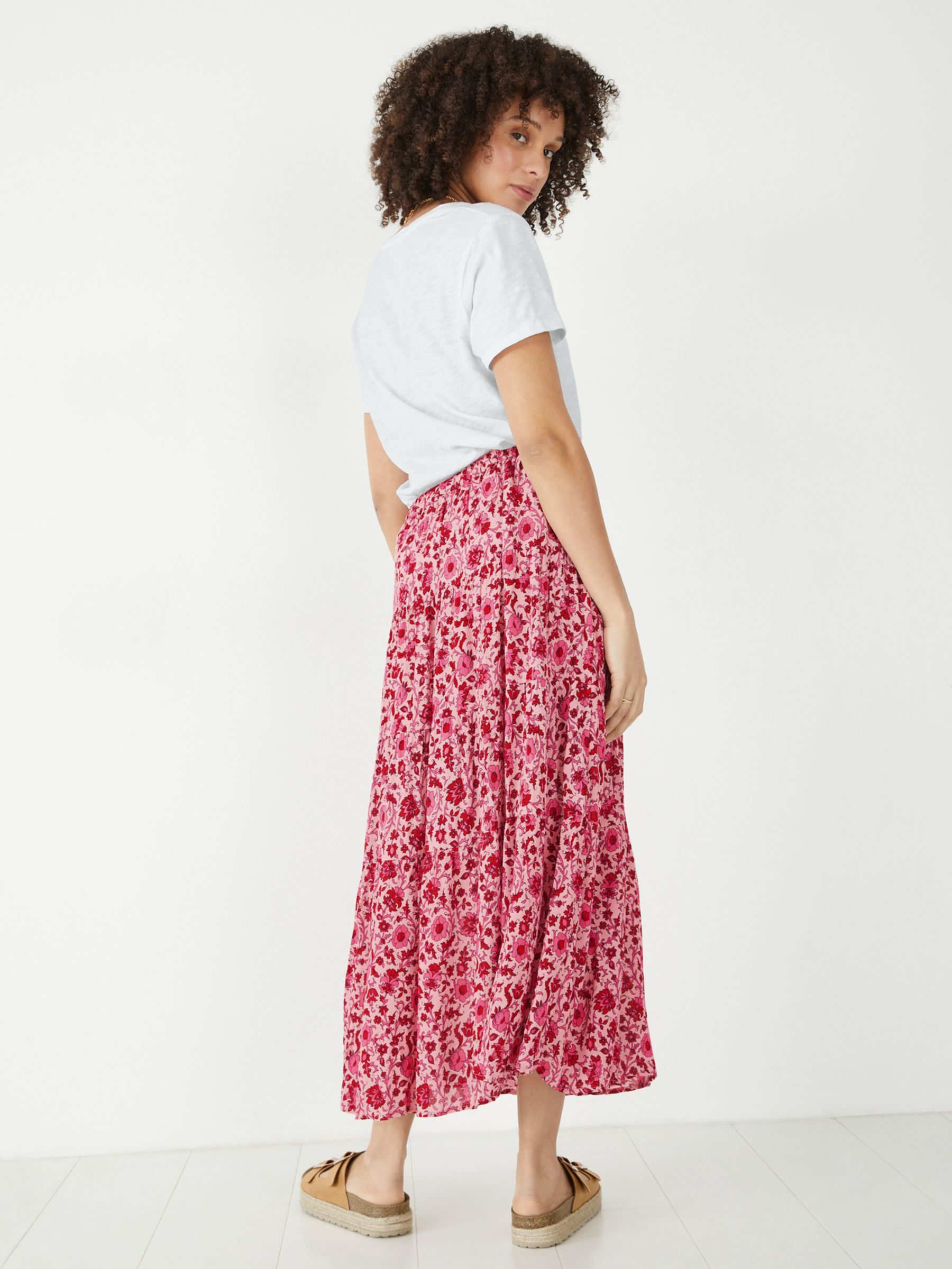 hush Attlee Floral Maxi Skirt, Pink at John Lewis & Partners