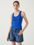 HUSH Ribbed Scoop Neck Vest, Bright Blue