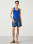 HUSH Ribbed Scoop Neck Vest, Bright Blue