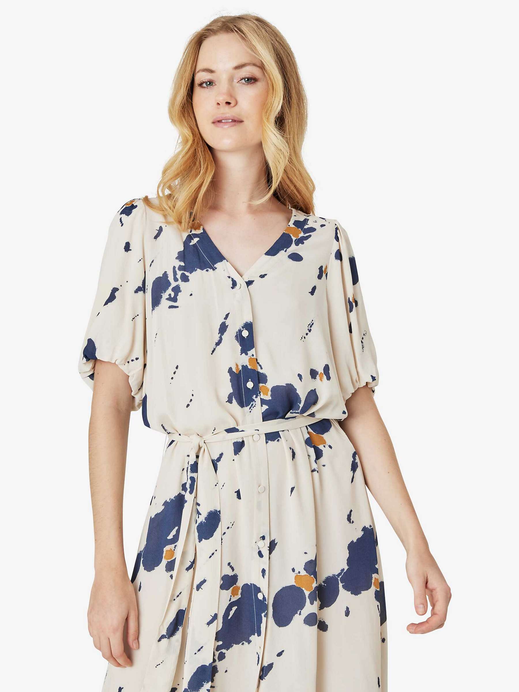 Buy Noa Noa Caroline Maxi 3/4 Sleeve Dress, White/Blue Online at johnlewis.com
