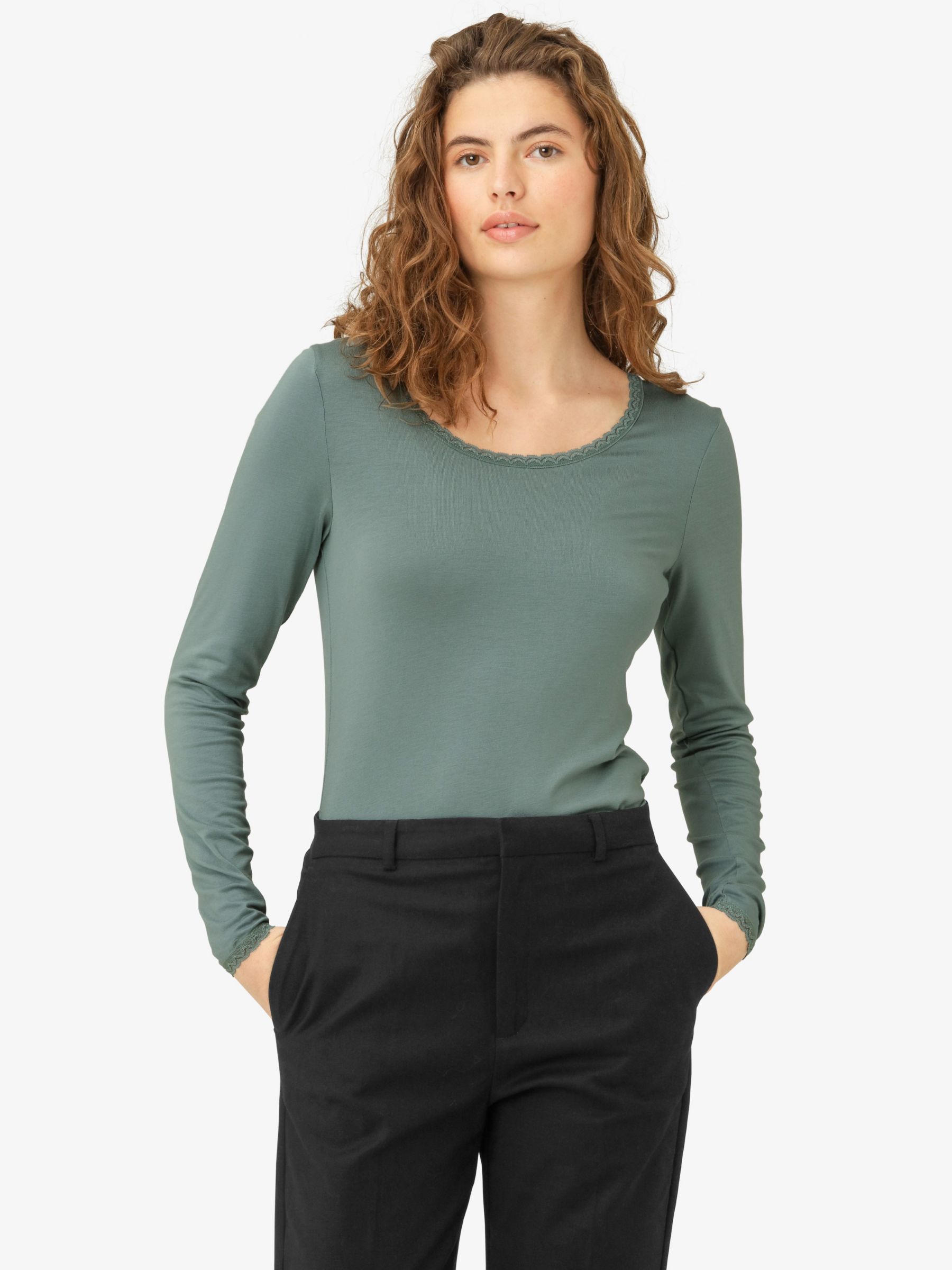 Noa Noa Laura Blouse, Green at John Lewis & Partners