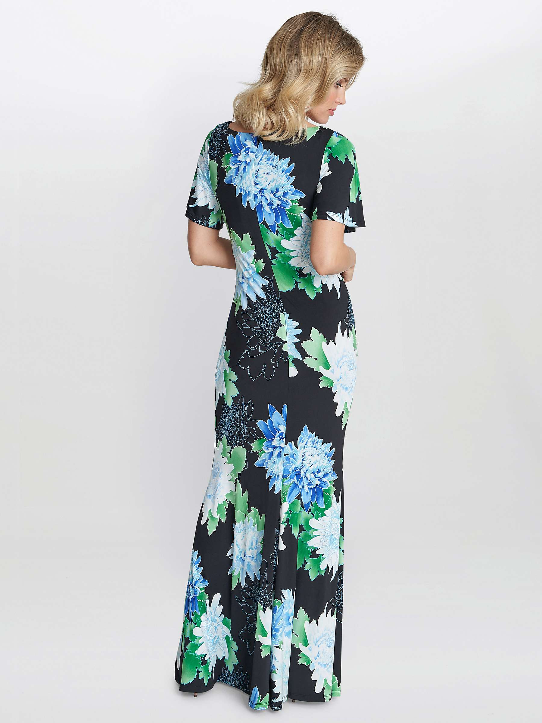 Buy Gina Bacconi Jaylene Floral Maxi Dress, Navy/Green Online at johnlewis.com