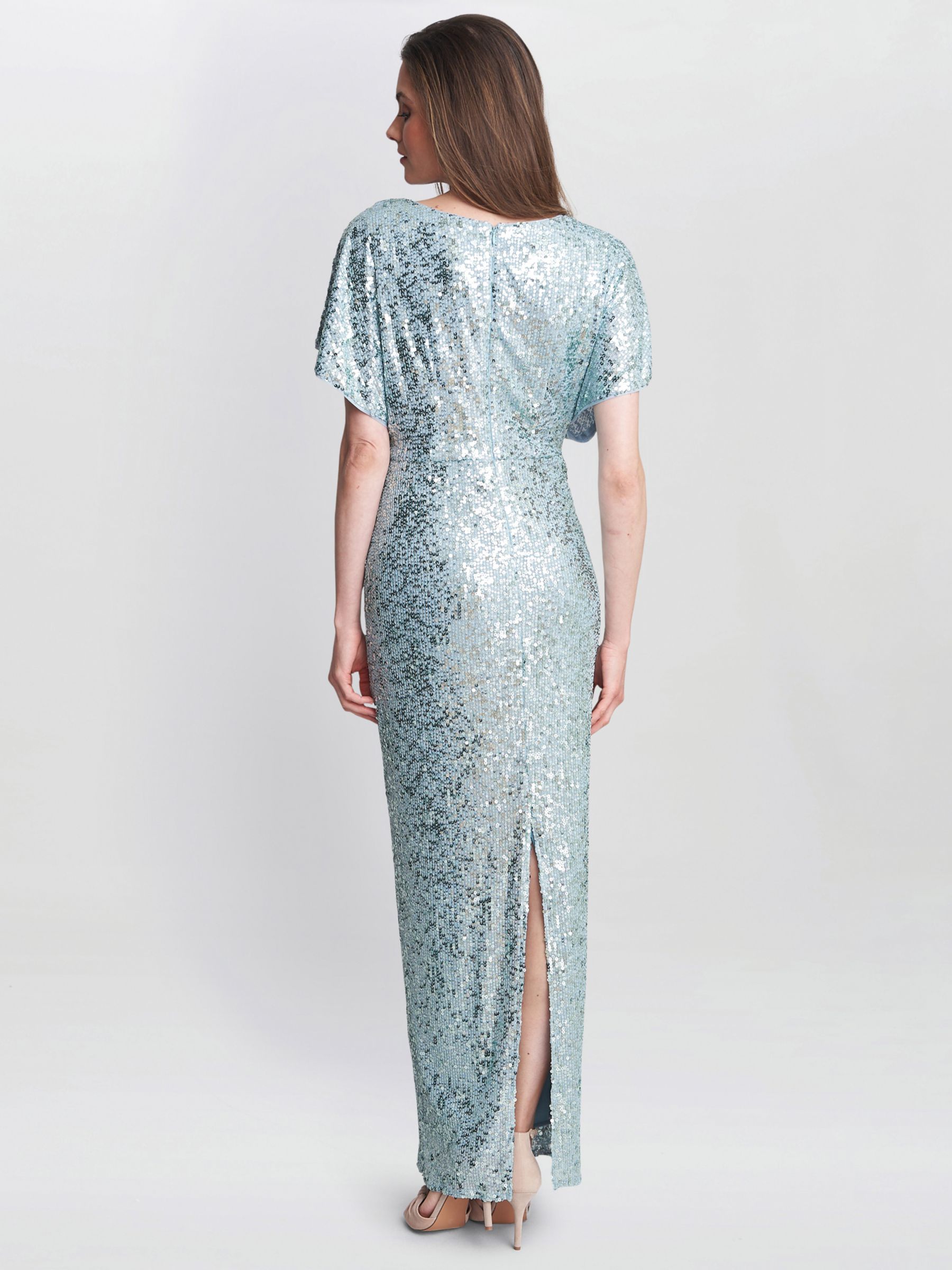 Buy Gina Bacconi Courtney Sequin Maxi Dress, Sky Blue Online at johnlewis.com