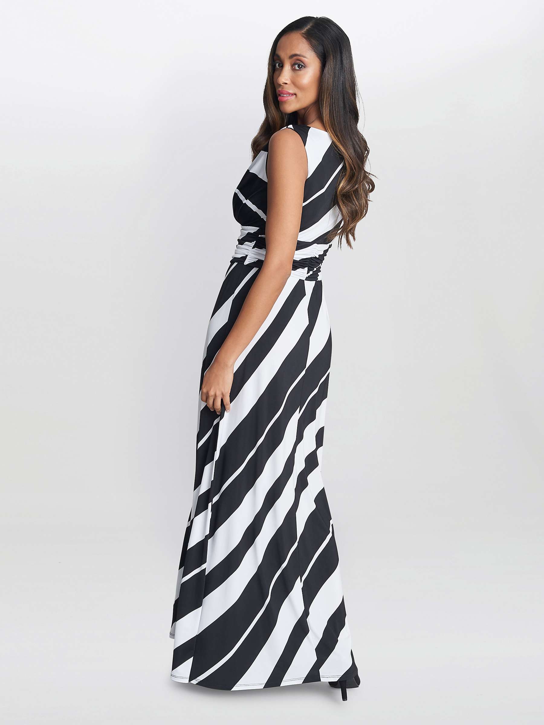 Buy Gina Bacconi Lorah Stripe Maxi Dress, Black/White Online at johnlewis.com