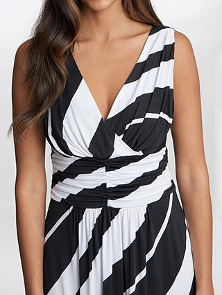 Gina Bacconi Lorah Stripe Maxi Dress, Black/White