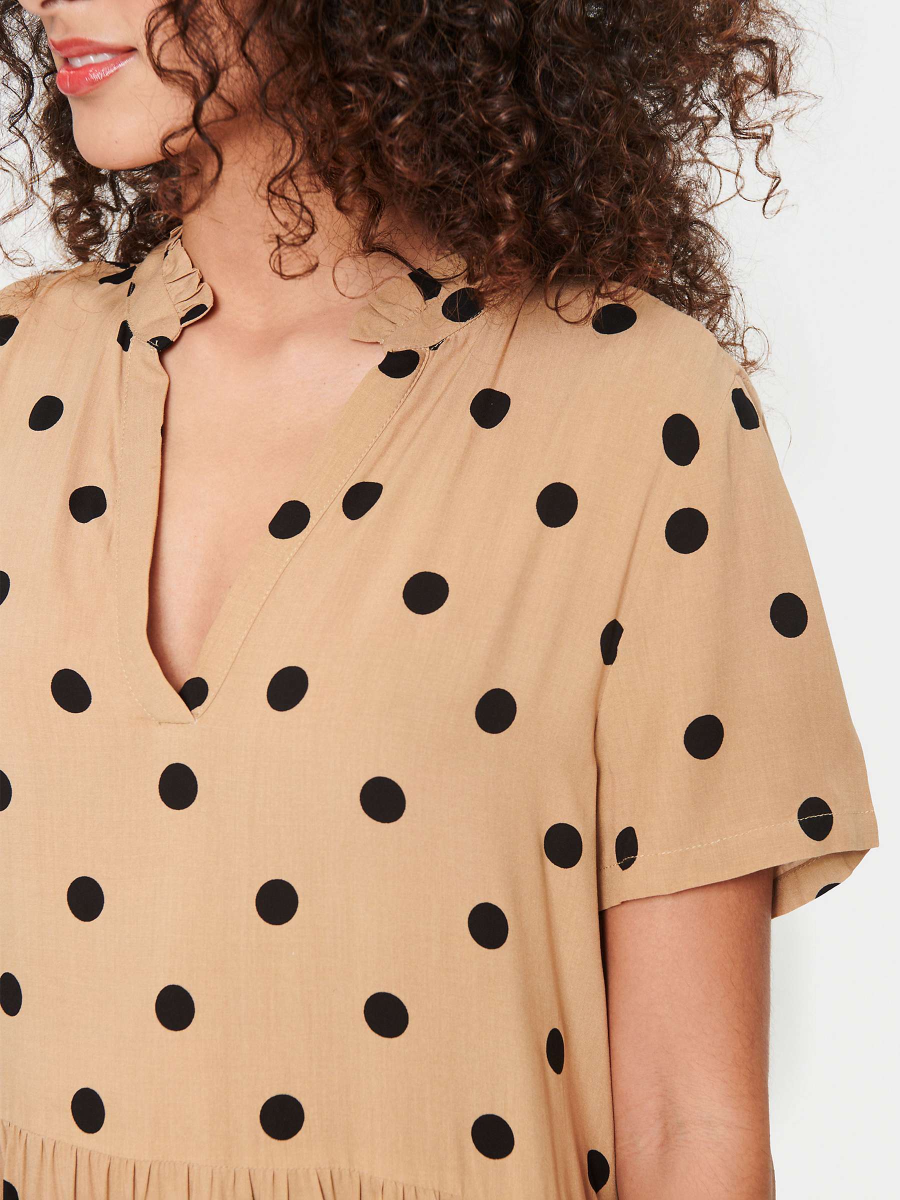 Buy Saint Tropez Eda Spot Print Tiered Shirt Dress, Tannin Online at johnlewis.com