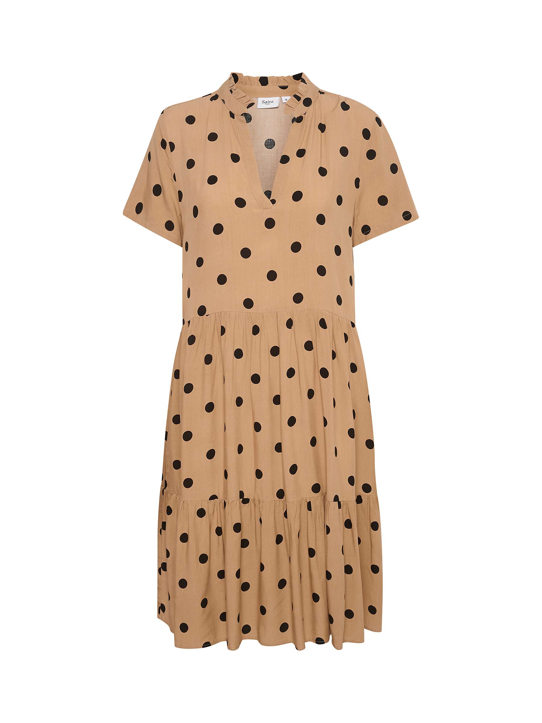 Buy Saint Tropez Eda Spot Print Tiered Shirt Dress, Tannin Online at johnlewis.com