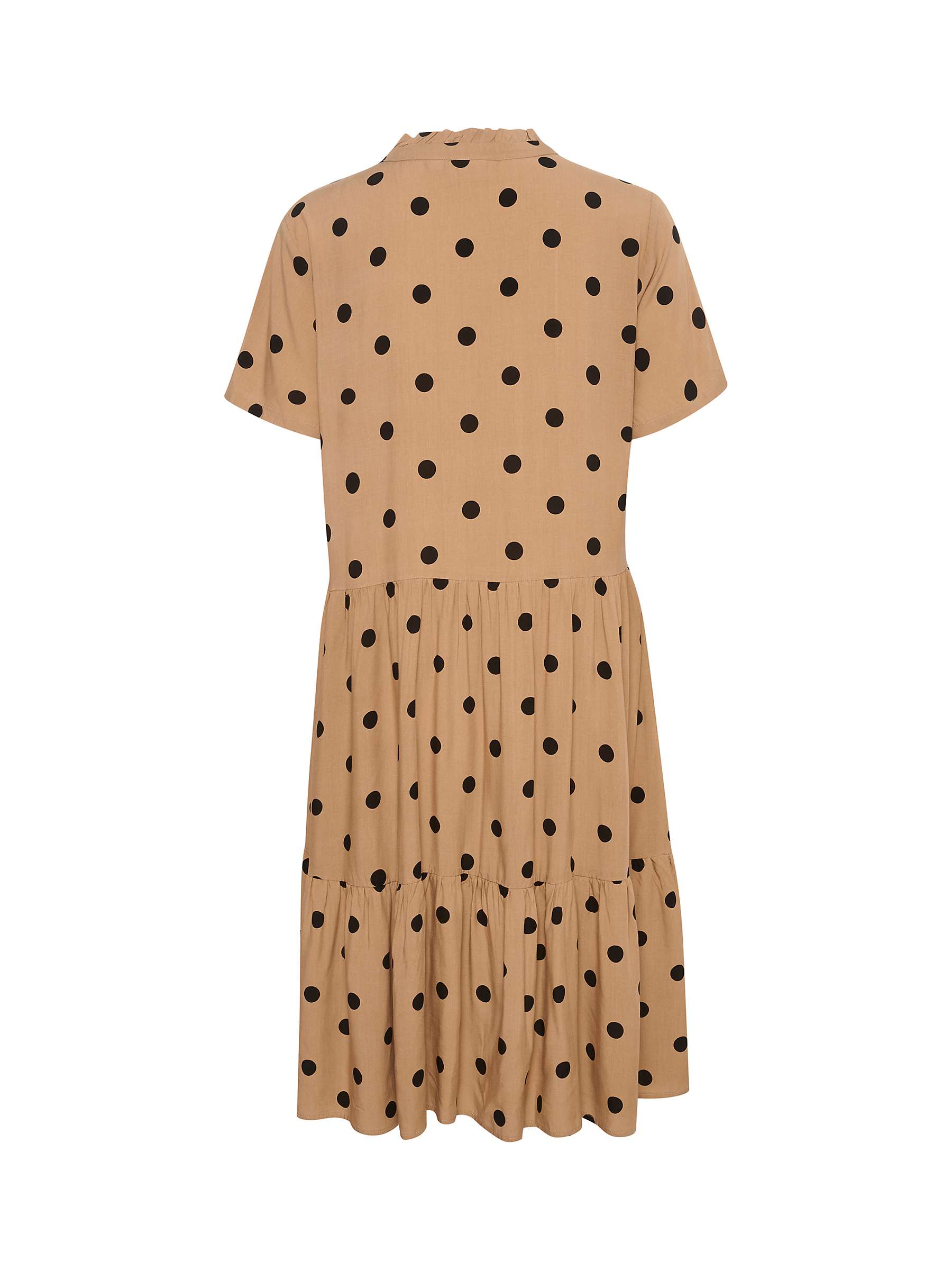 Buy Saint Tropez Eda Spot Print Tiered Shirt Dress, Tannin Online at johnlewis.com