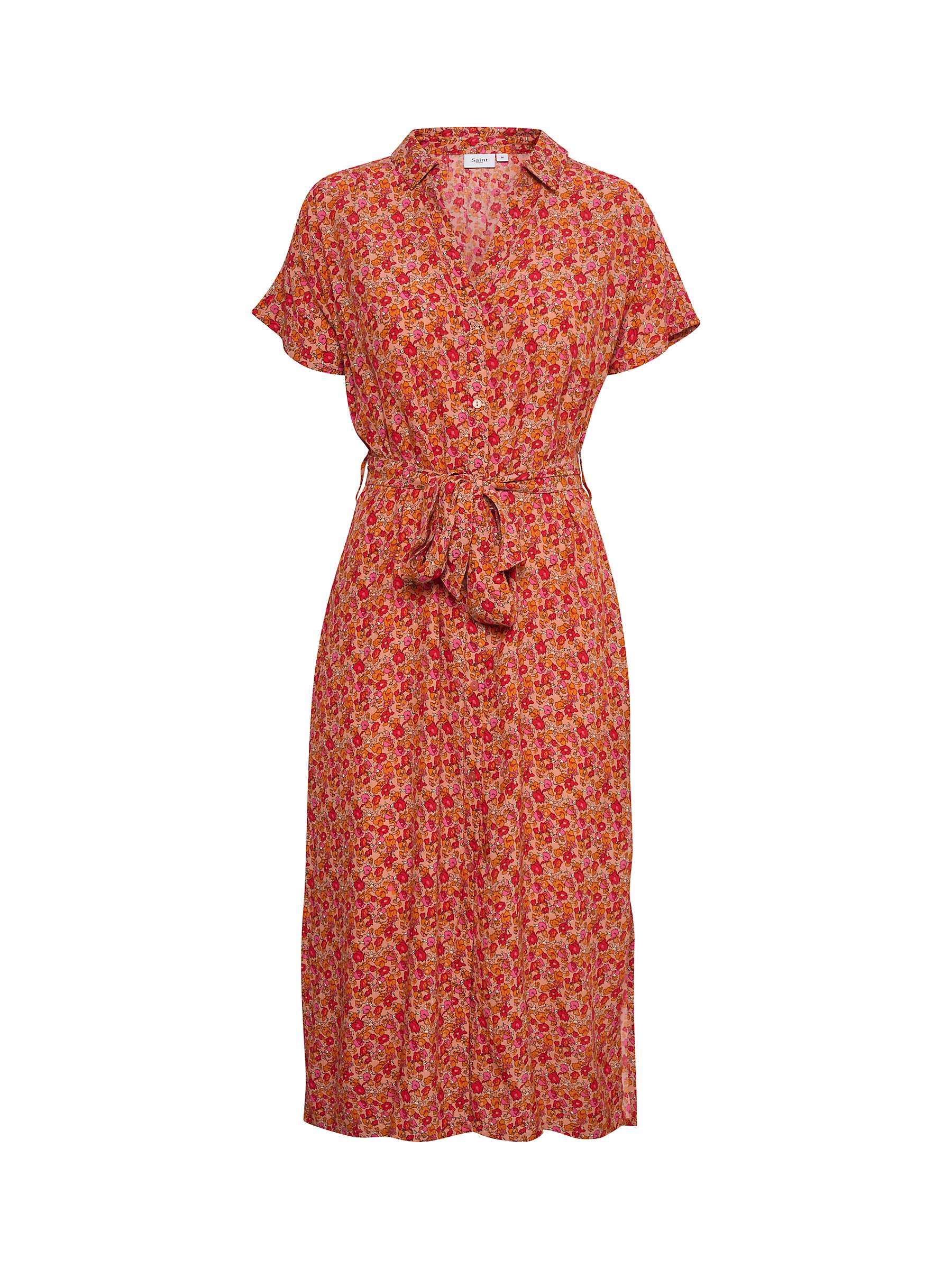 Buy Saint Tropez Blanca Floral Print Midi Shirt Dress, Peach Bloom Online at johnlewis.com