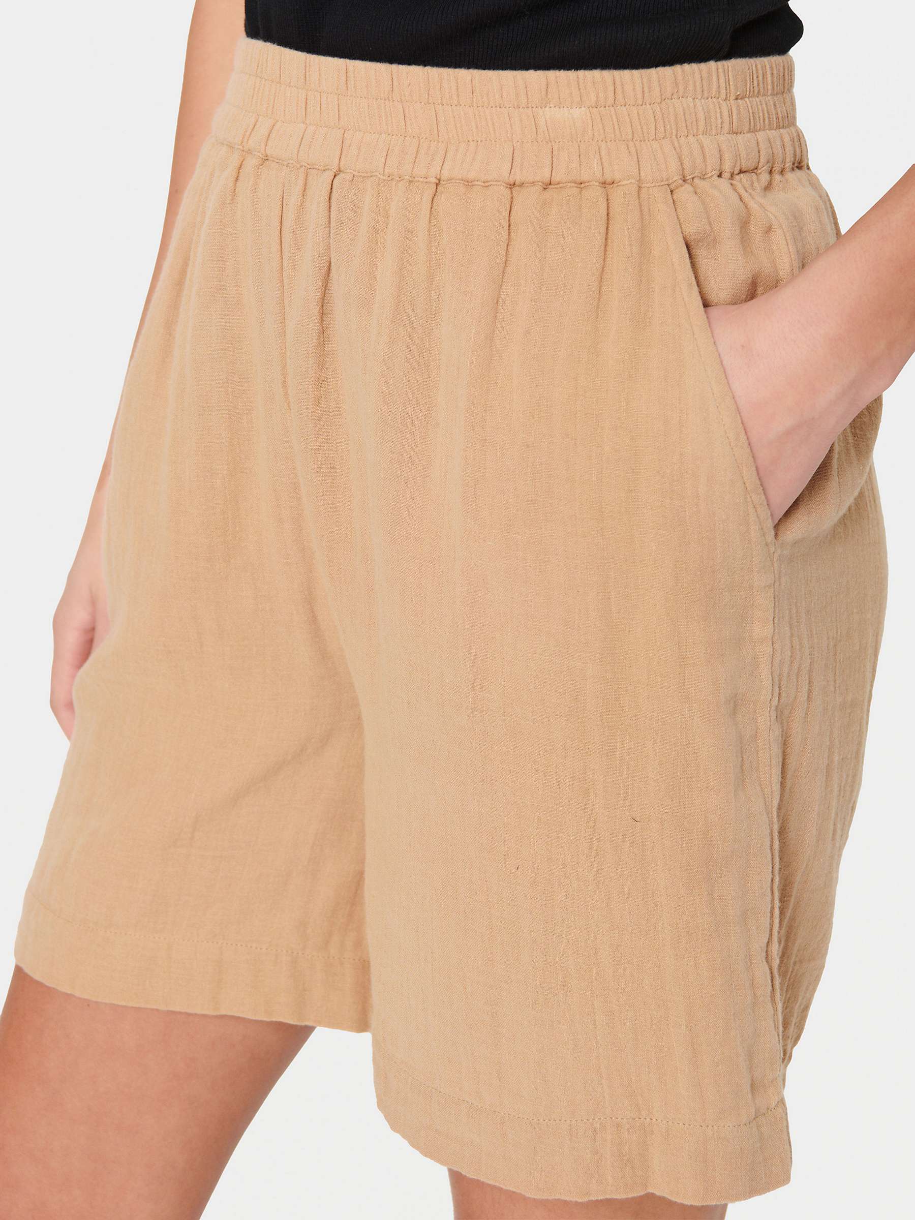 Buy Saint Tropez Urika Elastic Waist Shorts, Brown Online at johnlewis.com