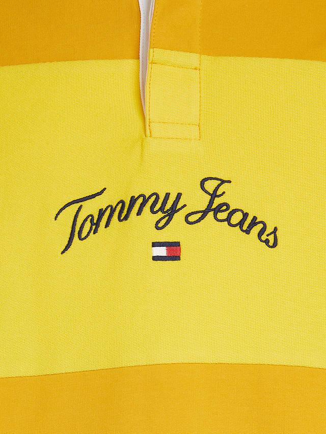 Tommy Jeans Stripe Long Sleeve Rugby Shirt, College Gold