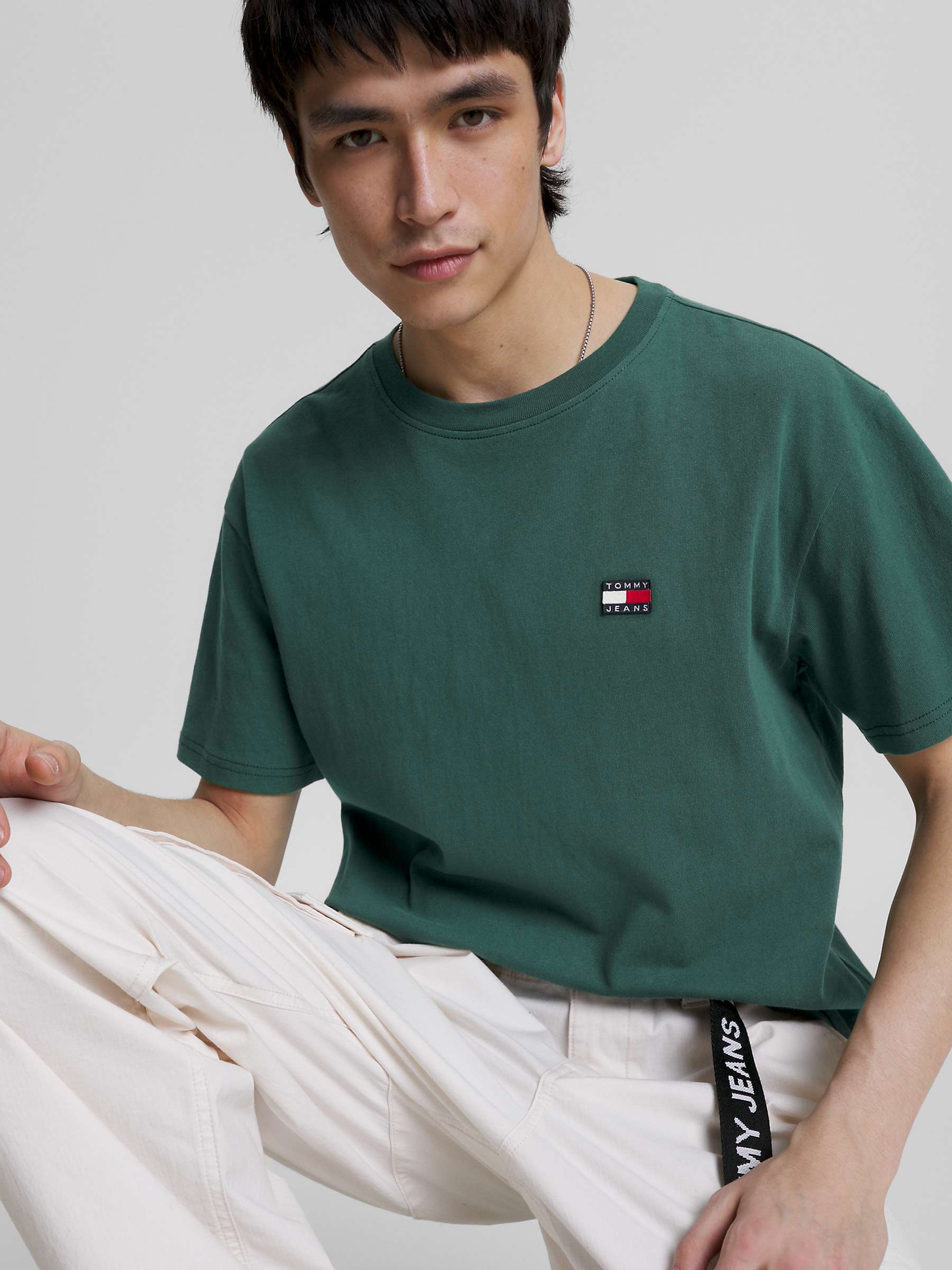 Buy Tommy Jeans Big & Tall Badge Logo T-Shirt, Collegiate Green Online at johnlewis.com