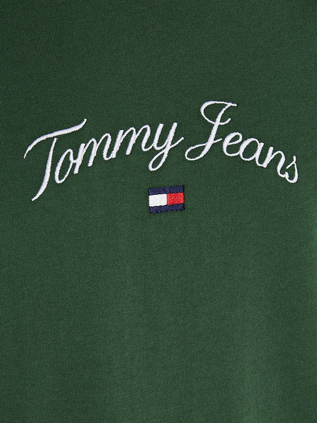 Tommy Jeans Curved Flag Logo T-Shirt, Collegiate Green